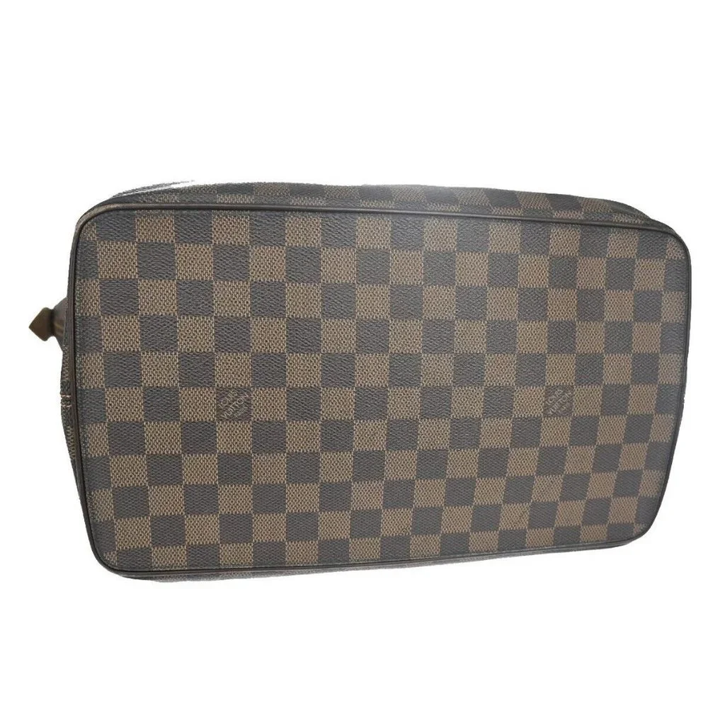 LOUIS VUITTON Saleya MM Shoulder Tote Bag Damier Ebene Leather